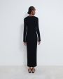 Длинное платье Nosaro в рубчик, цвет черный - миниатюра 5