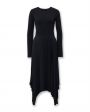 Платье Deron с плиссированным асимметричным низом, цвет черный - миниатюра 1