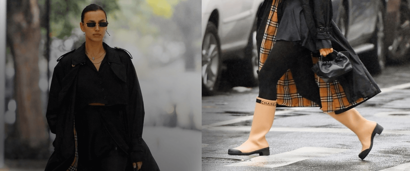 Джиджи Хадид и Ирина Шейк носят резиновые сапоги в городе. Подсматриваем сочетания