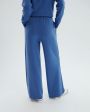 Широкие брюки из кашемира, цвет голубой - миниатюра 6