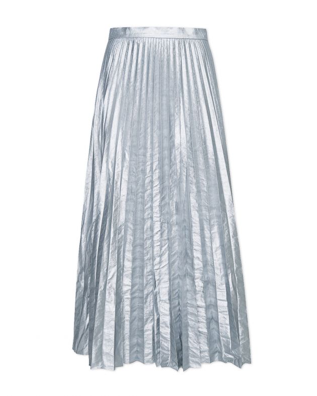 Плиссированная юбка миди, цвет серебристый - изображение 1