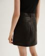 Кожаная юбка мини, цвет черный - миниатюра 6