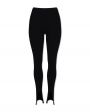 Трикотажные брюки-леггинсы Leo с разрезами, цвет черный - миниатюра 1