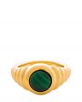 Кольцо Petra с малахитом, цвет золотой/зелёный - миниатюра 1