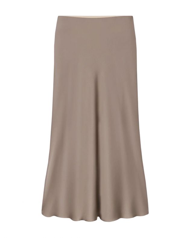Nanushka Атласная юбка миди Razi, цвет коричневый - изображение 1