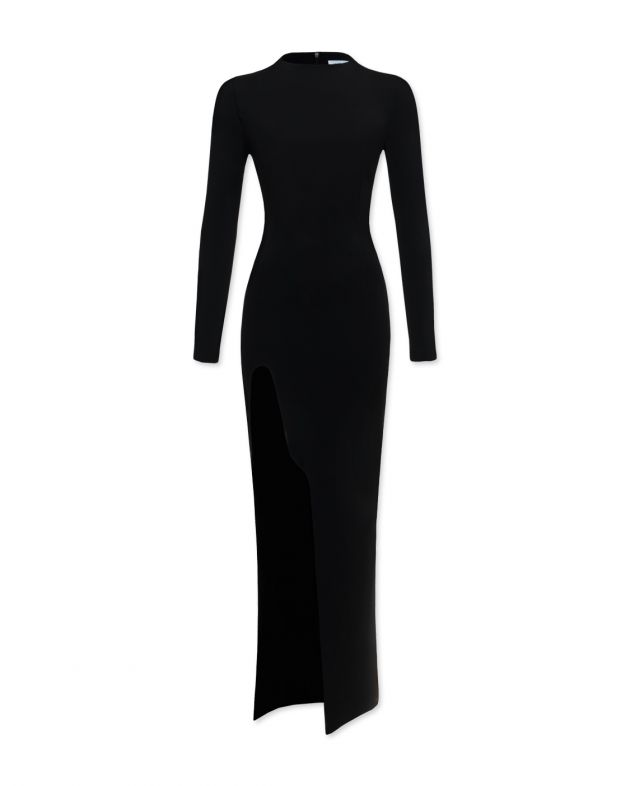 Платье Clair с волнистым разрезом, цвет черный - изображение 1