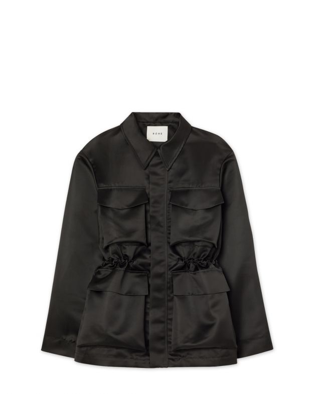Атласная куртка, цвет черный - изображение 1