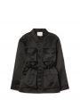 Атласная куртка, цвет черный - миниатюра 1