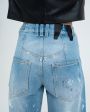 DARKPARK Прямые джинсы Lu с принтом, цвет голубой - миниатюра 5
