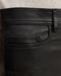 Узкие брюки Teddy из эластичной кожи ягненка, цвет черный - миниатюра 3