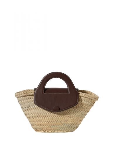 Соломенная сумка Alqueria с кожаной отделкой
