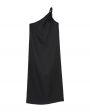 LOULOU STUDIO Шелковое платье Adela на одно плечо, цвет черный - миниатюра 1