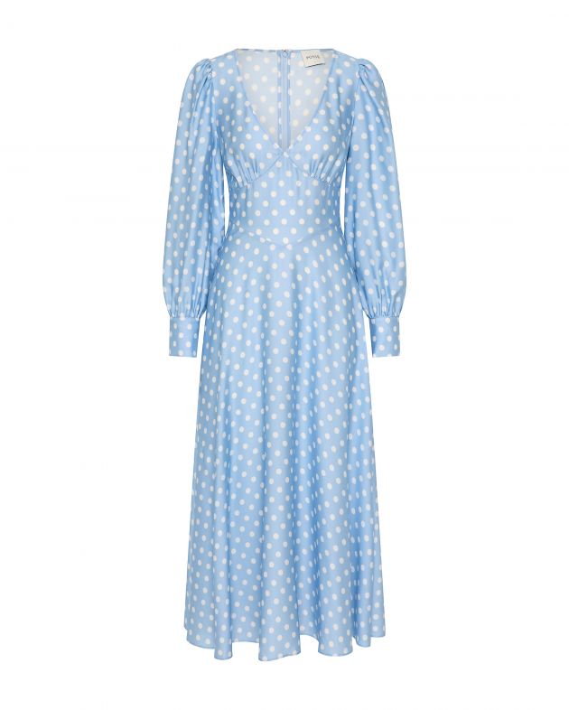 POSSE Платье в горошек, цвет голубой - изображение 1