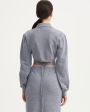 Трикотажная юбка-карандаш Miro с завязками на поясе, цвет светло-серый - миниатюра 5