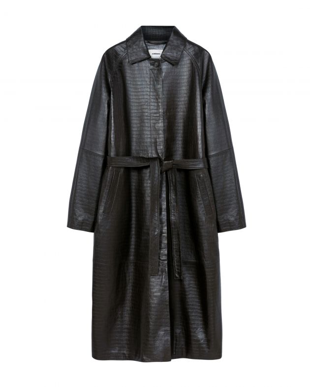 CORDERA Плащ из кожи, цвет черный - изображение 1