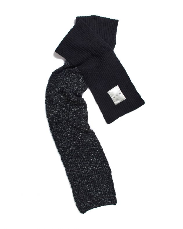 Двуцветный вязаный шарф, цвет черный - изображение 1
