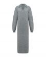 Вязаное платье-поло макси, цвет серый - миниатюра 1