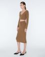 Вязаная юбка миди, цвет коричневый - миниатюра 4