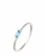 Moonka Кольцо из белого золота с топазом и бриллиантами Post Scriptum, цвет голубой - миниатюра 1