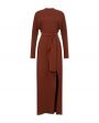 Erika Cavallini Платье макси Piera с поясом и разрезами, цвет коричневый - миниатюра 1