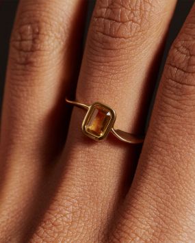 Кольцо-волна с цитрином Wave Base