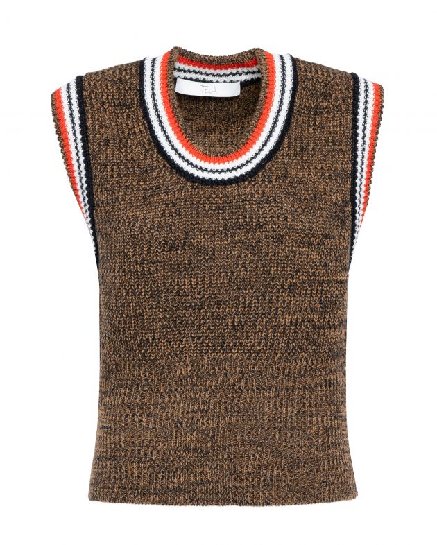 TELA Жилет, цвет коричневый - изображение 1