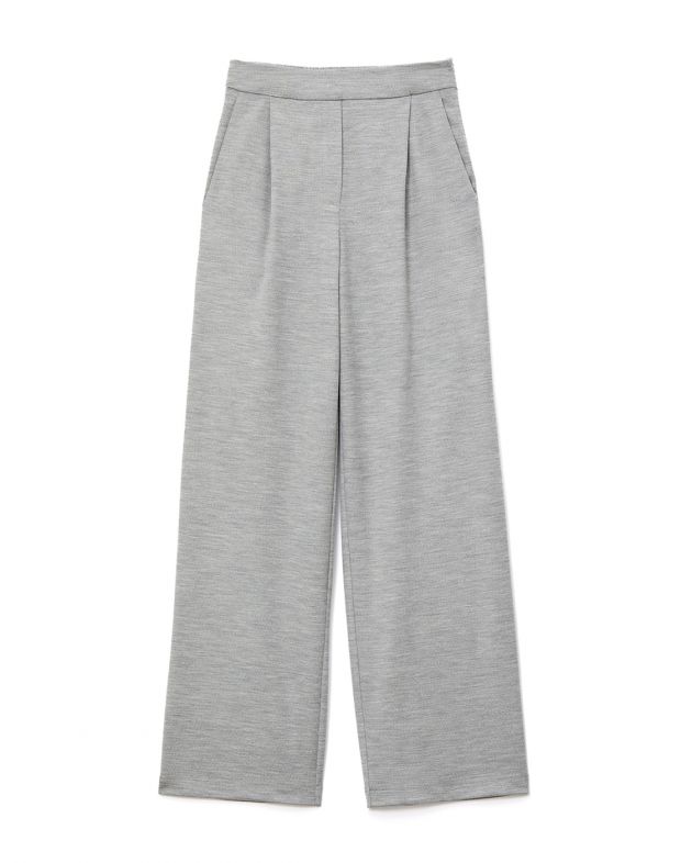 Широкие брюки на резинке, цвет серый - изображение 1